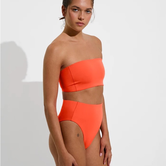 Red Orange High Rise Kini Bikini bottom - Picture 3 of 5